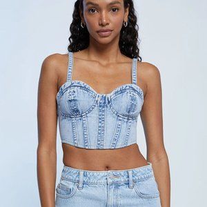 LA Hearts Denim Corset Top - PacSun - NEW with tags